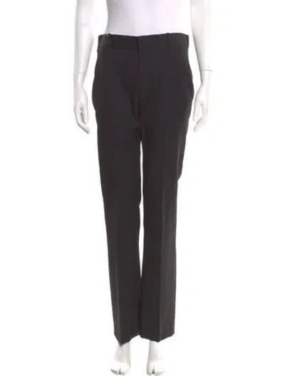 Pre-owned Nili Lotan Virgin Wool Straight Leg Pants In Black