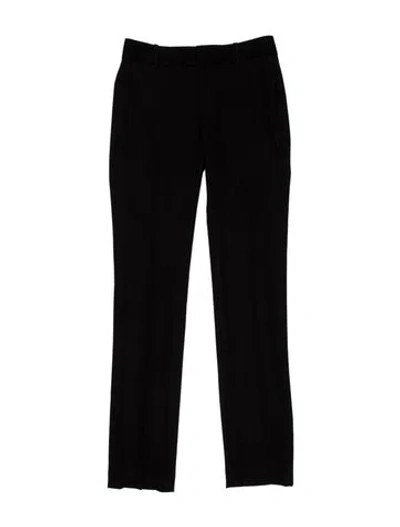 Pre-owned Nili Lotan Virgin Wool Straight Leg Pants In Black