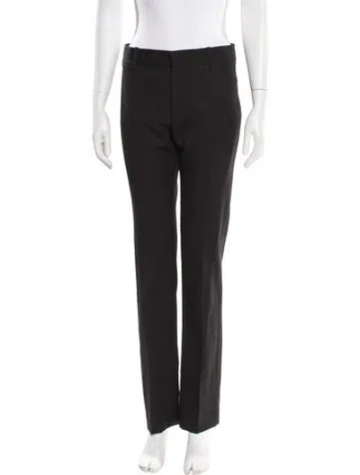 Pre-owned Nili Lotan Virgin Wool Straight Leg Pants In Black