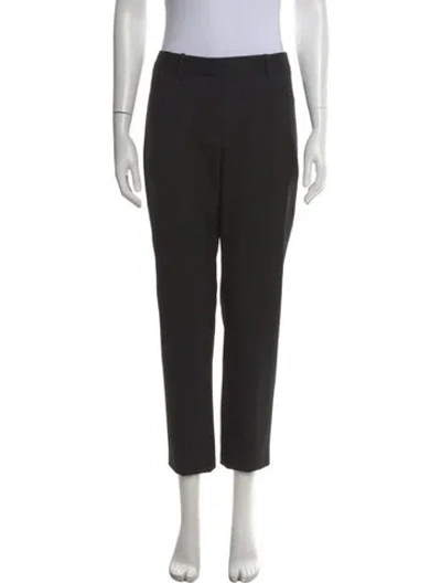 Pre-owned Nili Lotan Virgin Wool Straight Leg Pants In Black