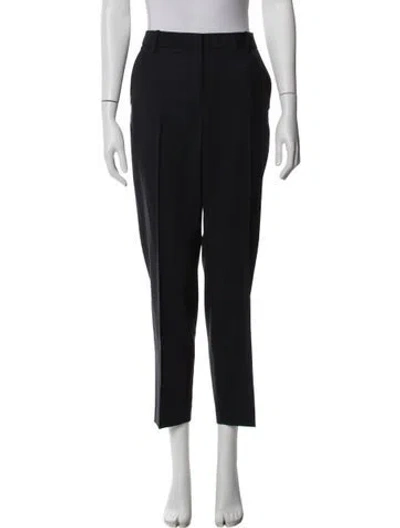 Pre-owned Nili Lotan Virgin Wool Straight Leg Pants In Black