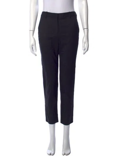 Pre-owned Nili Lotan Virgin Wool Straight Leg Pants In Black