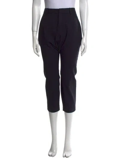 Pre-owned Nili Lotan Virgin Wool Straight Leg Pants In Blue
