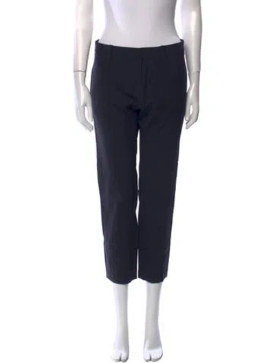 Pre-owned Nili Lotan Virgin Wool Straight Leg Pants In Blue