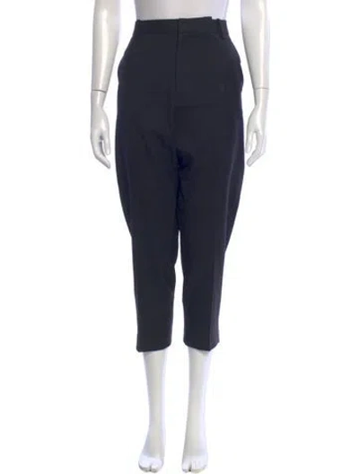 Pre-owned Nili Lotan Virgin Wool Straight Leg Pants In Blue