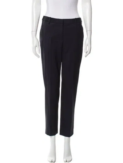 Pre-owned Nili Lotan Virgin Wool Straight Leg Pants In Blue