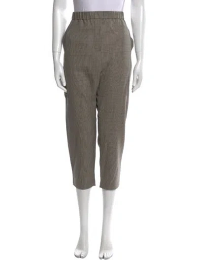 Pre-owned Nili Lotan Virgin Wool Straight Leg Pants In Brown