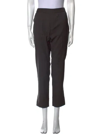 Pre-owned Nili Lotan Virgin Wool Straight Leg Pants In Gray