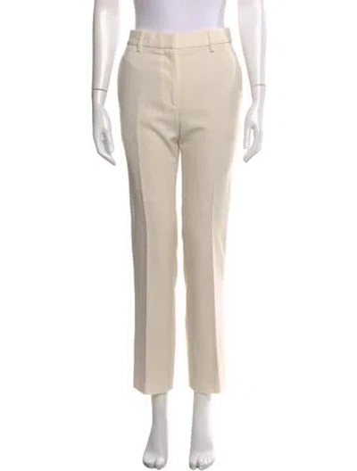 Pre-owned Nili Lotan Virgin Wool Straight Leg Pants In Neutral