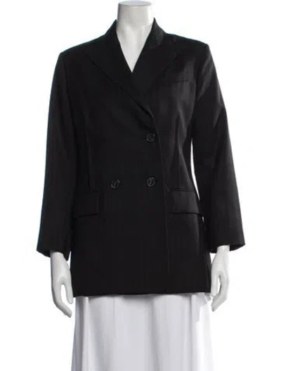 Pre-owned Nili Lotan Virgin Wool Striped Blazer In Black