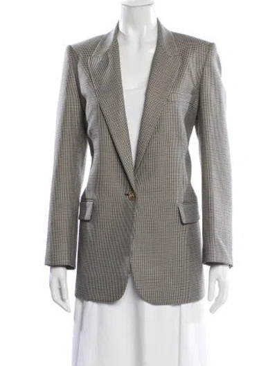 Pre-owned Nili Lotan Virgin Wool Striped Blazer In Brown