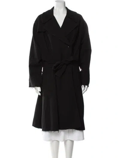 Pre-owned Nili Lotan Virgin Wool Trench Coat In Black