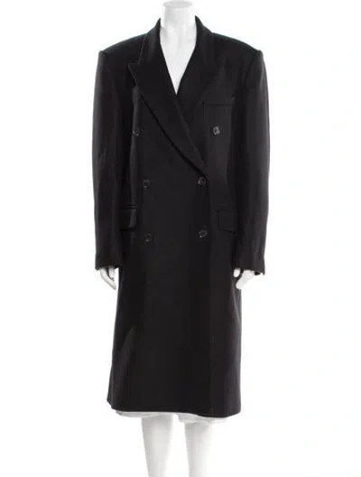 Pre-owned Nili Lotan Virgin Wool Trench Coat In Black