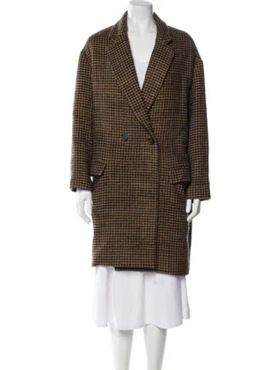 Pre-owned Nili Lotan Virgin Wool Tweed Pattern Coat