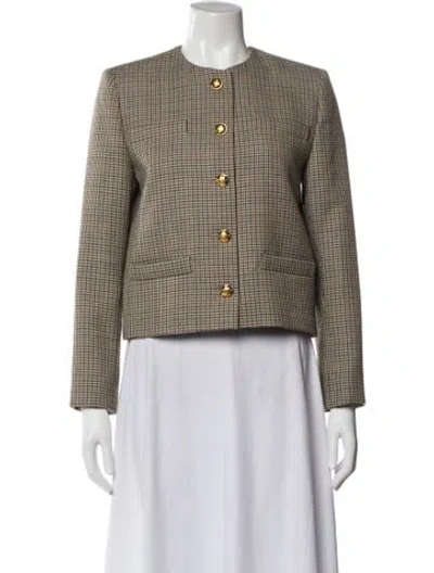 Pre-owned Nili Lotan Virgin Wool Tweed Pattern Evening Jacket In Multi