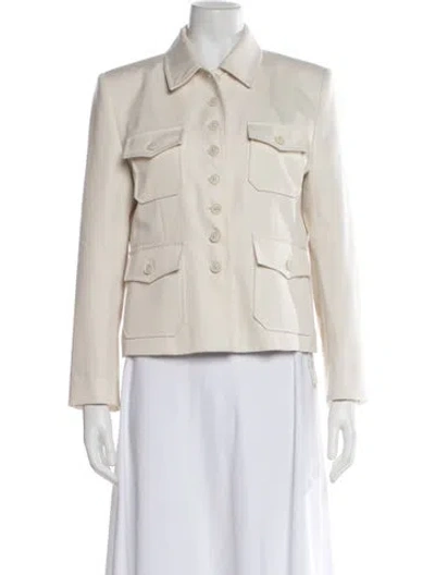 Pre-owned Nili Lotan Virgin Wool Utility Jacket In Neutral