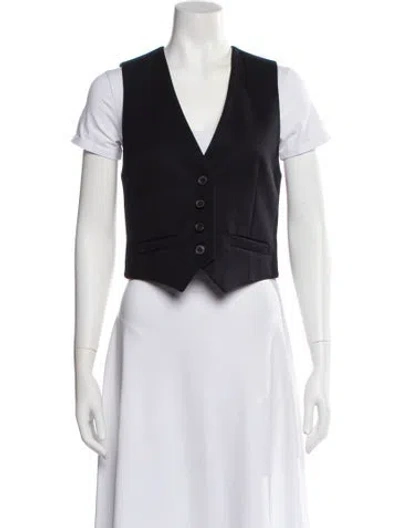 Pre-owned Nili Lotan Virgin Wool Vest In Black