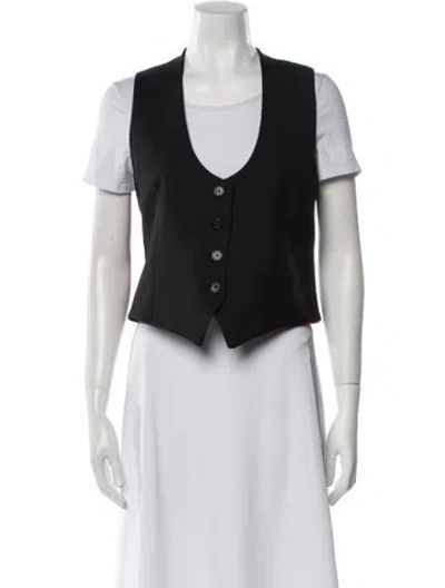 Pre-owned Nili Lotan Virgin Wool Vest In Black