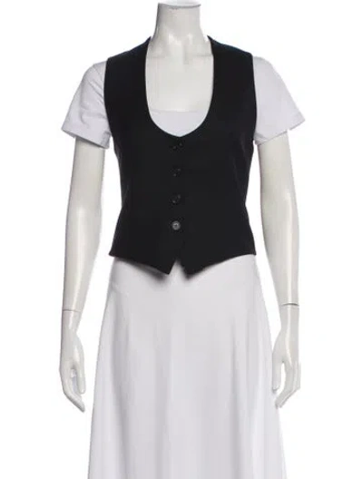 Pre-owned Nili Lotan Virgin Wool Vest In Black