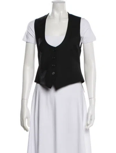 Pre-owned Nili Lotan Virgin Wool Vest In Black
