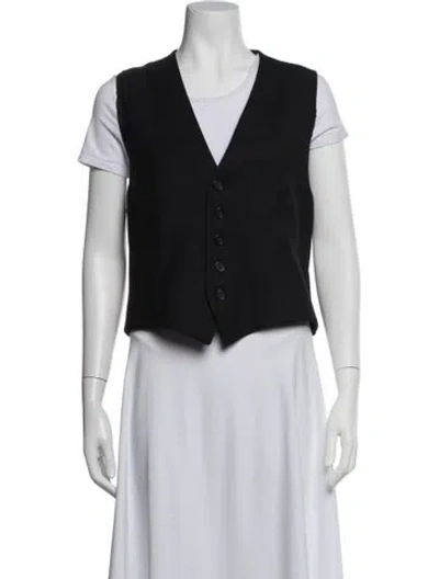 Pre-owned Nili Lotan Virgin Wool Vest In Black