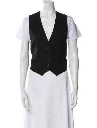 Pre-owned Nili Lotan Virgin Wool Vest In Blue
