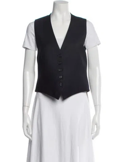 Pre-owned Nili Lotan Virgin Wool Vest In Blue