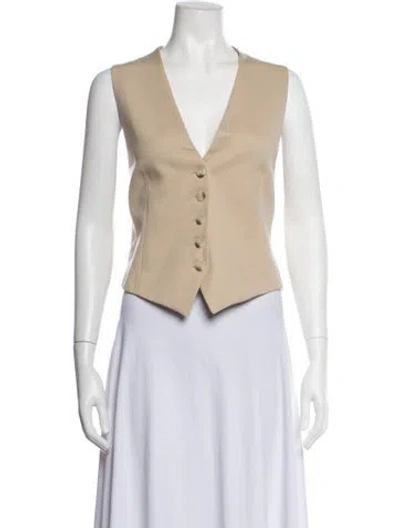 Pre-owned Nili Lotan Virgin Wool Vest In Neutrals