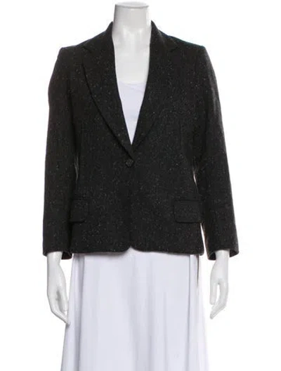 Pre-owned Nili Lotan Virgin Wool V-neck Sweater In Gray
