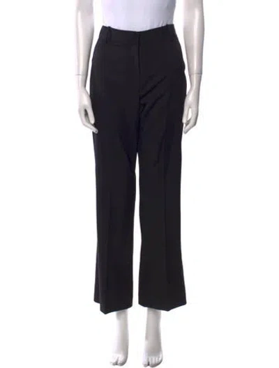 Pre-owned Nili Lotan Virgin Wool Wide Leg Pants In Black