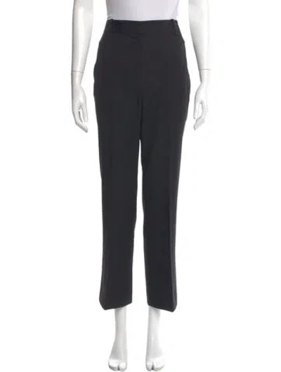 Pre-owned Nili Lotan Virgin Wool Wide Leg Pants In Blue