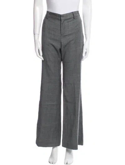 Pre-owned Nili Lotan Virgin Wool Wide Leg Pants In Gray