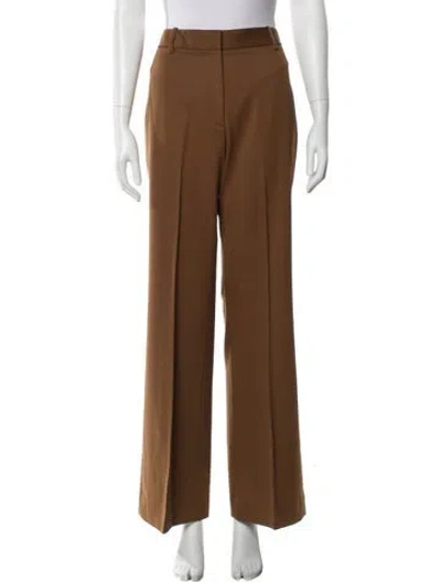 Pre-owned Nili Lotan Virgin Wool Wide Leg Pants In Neutral