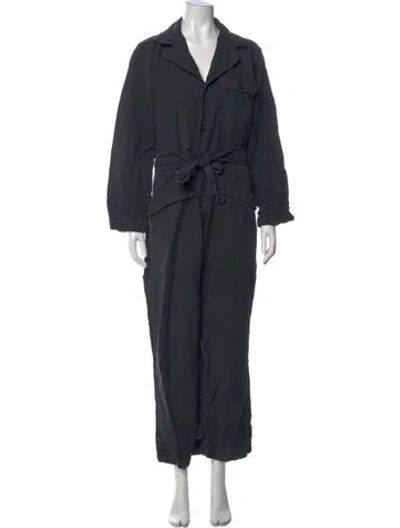 Pre-owned Nili Lotan V-neck Jumpsuit In Gray