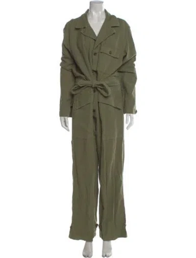 Pre-owned Nili Lotan V-neck Jumpsuit In Green