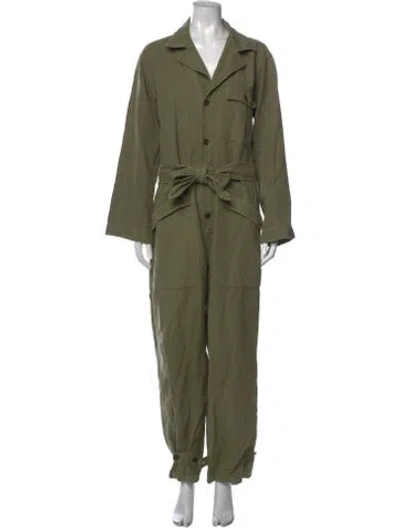 Pre-owned Nili Lotan V-neck Jumpsuit In Green