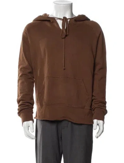 Pre-owned Nili Lotan V-neck Long Sleeve Hoodie In Brown