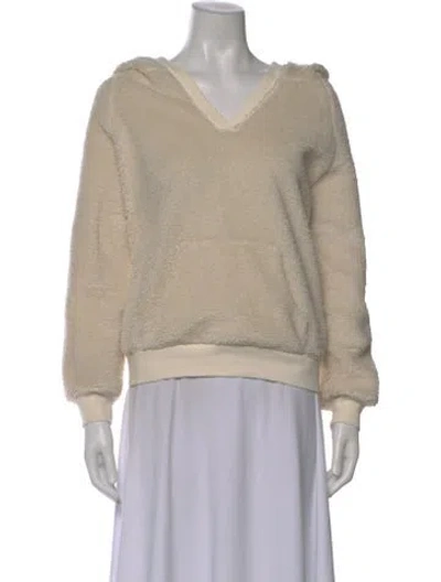 Pre-owned Nili Lotan V-neck Long Sleeve Hoodie In Neutral