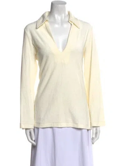 Pre-owned Nili Lotan V-neck Long Sleeve Tunic In Neutral
