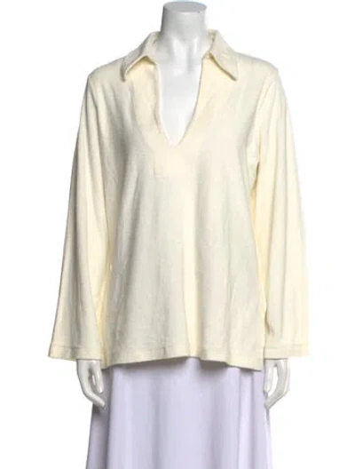 Pre-owned Nili Lotan V-neck Long Sleeve Tunic In Neutral