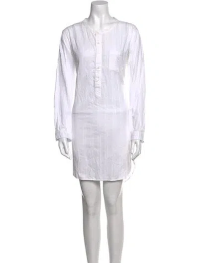 Pre-owned Nili Lotan V-neck Mini Dress In Neutral