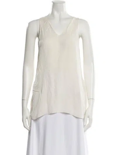 Pre-owned Nili Lotan V-neck Sleeveless Blouse In Neutral