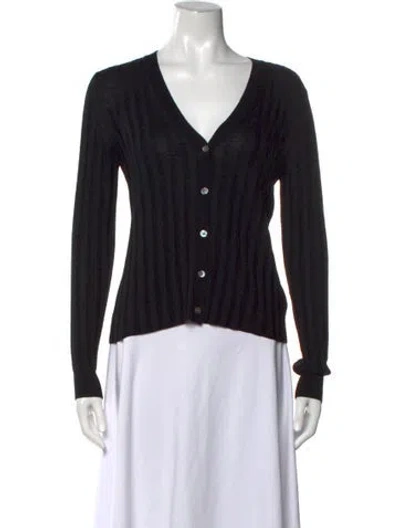 Pre-owned Nili Lotan V-neck Sweater In Black