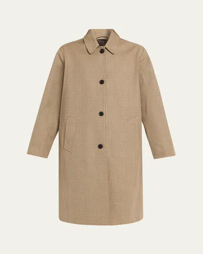 Nili Lotan Watson Check Cotton Duster Coat In Nude