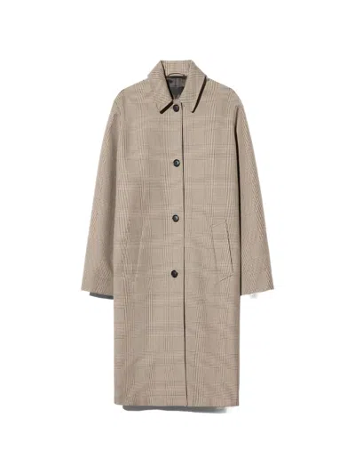 Nili Lotan Watson Checked Duster Coat In Brown