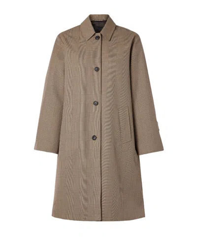 Nili Lotan Watson Plaid Trench Coat In Brown