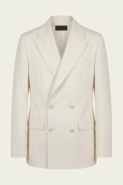 Nili Lotan Weston Double Breasted Blazer In Stone In White
