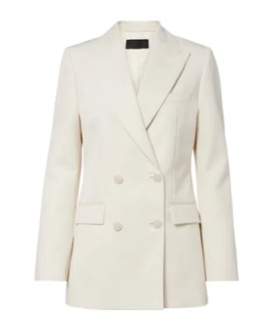 Nili Lotan Weston Double-breasted Virgin Wool Blazer In White