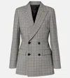 Nili Lotan Plaid-pattern Double-breasted Blazer In Gray