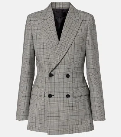 Nili Lotan Weston Plaid Virgin Wool Blazer In Gray